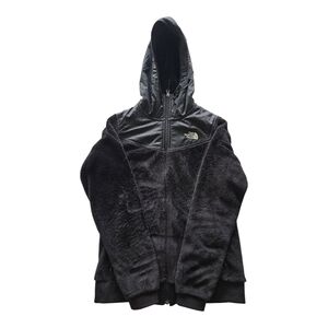 The North Face Fleece Hoodie Jacket Women S Black Full Zip Logo Cozy Out…
